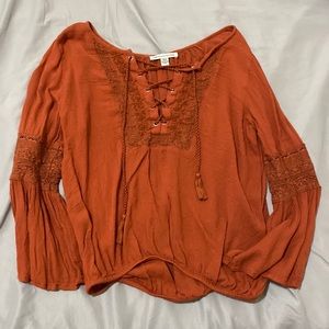 American Eagle Peasent Bell Sleeve Blouse